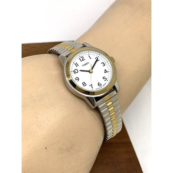 Timex Women's Watch T2N068 Quartz Indiglo White Dial Two Tone Stainless … - Picture 5 of 14